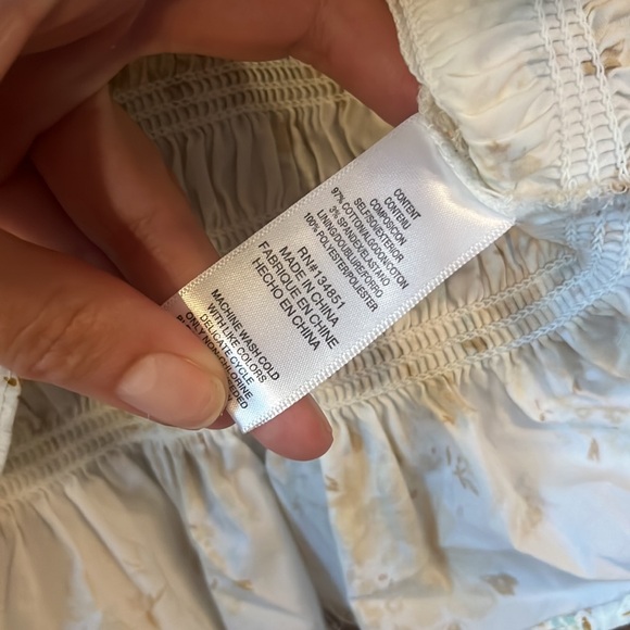 WAYF yellow floral smocked blouse crop - Picture 9 of 12